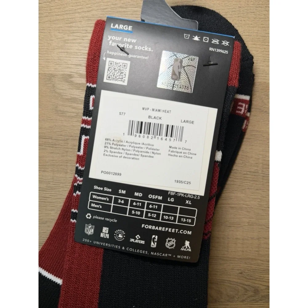 New With Tag Stance Miami Heat ‎ Everyday Socks Size L (9-12)